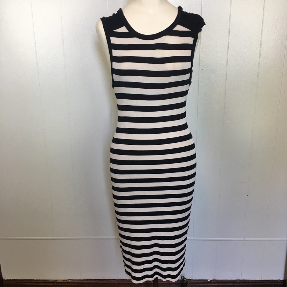 BCBG Dresses Black and White Striped Dress Sz. S